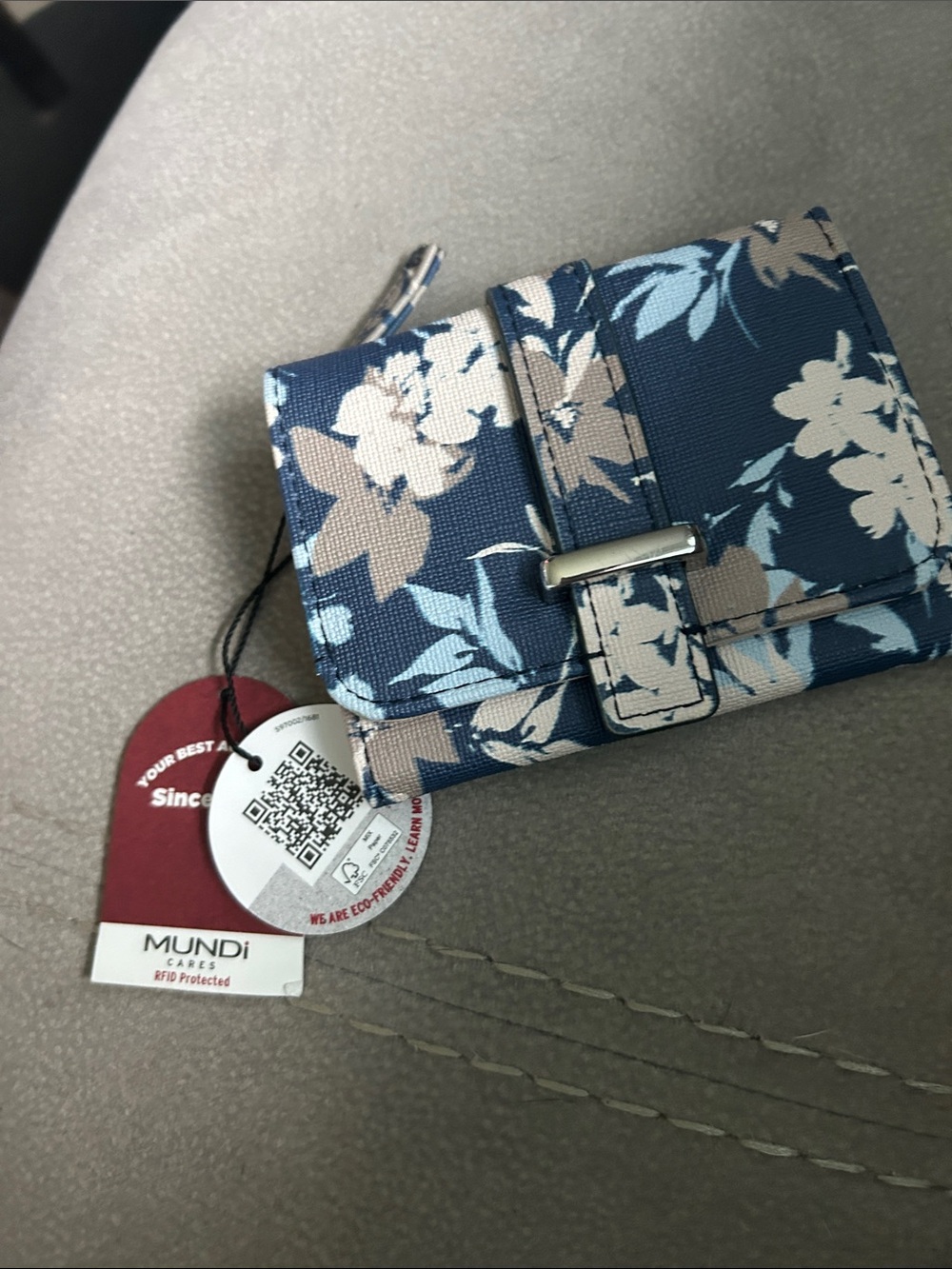 mundi Blue Floral Compact Women's Wallet